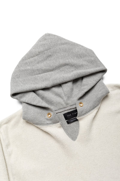 Raw Cropped Inside Out Hoodie Heavyweight Fleece - Heather Grey