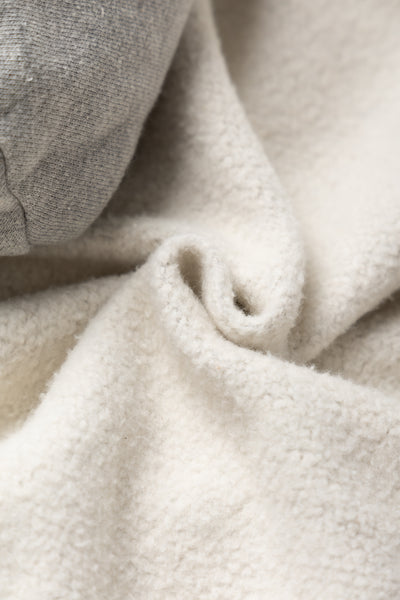 Raw Cropped Inside Out Hoodie Heavyweight Fleece - Heather Grey