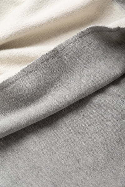Raw Cropped Inside Out Hoodie Heavyweight Fleece - Heather Grey