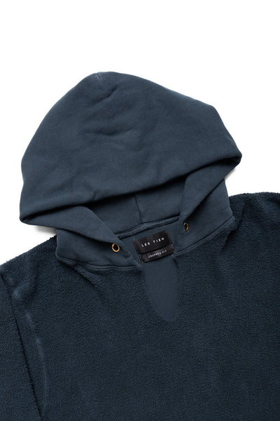 Raw Cropped Inside Out Hoodie Heavyweight Fleece - Faded Black