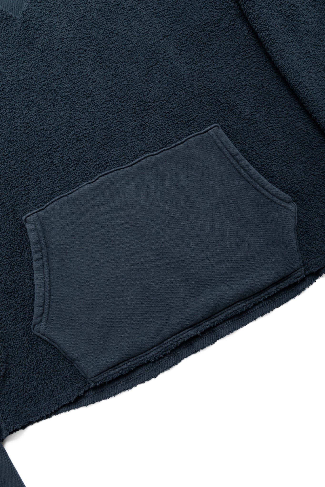 Raw Cropped Inside Out Hoodie Heavyweight Fleece - Faded Black
