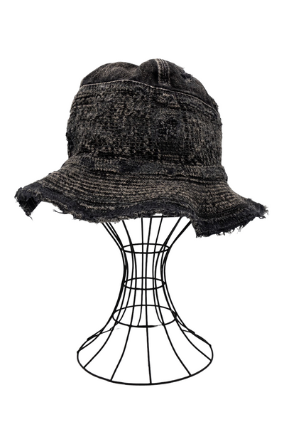 11.5oz BLKxBLK Denim THE OLD MAN AND THE SEA Hat (Crash Remake)