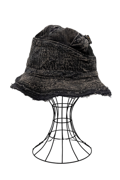 11.5oz BLKxBLK Denim THE OLD MAN AND THE SEA Hat (Crash Remake)