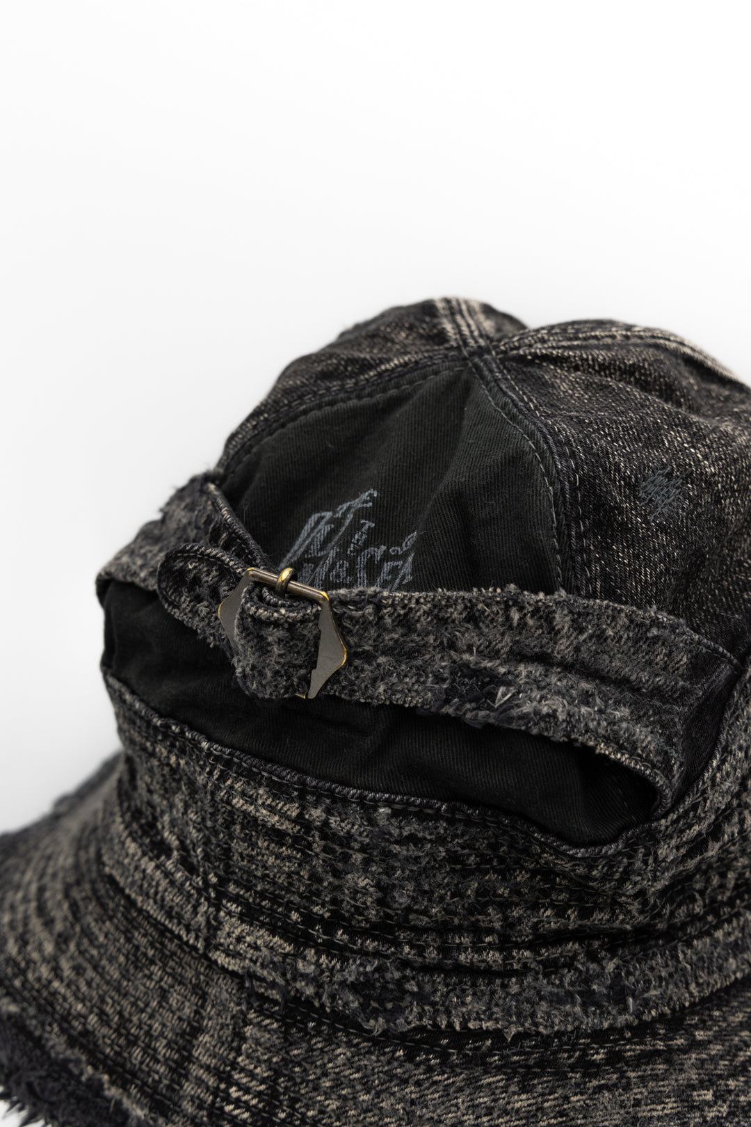 Kapital 11.5oz BLKxBLK Denim THE OLD MAN AND THE SEA Hat (Crash