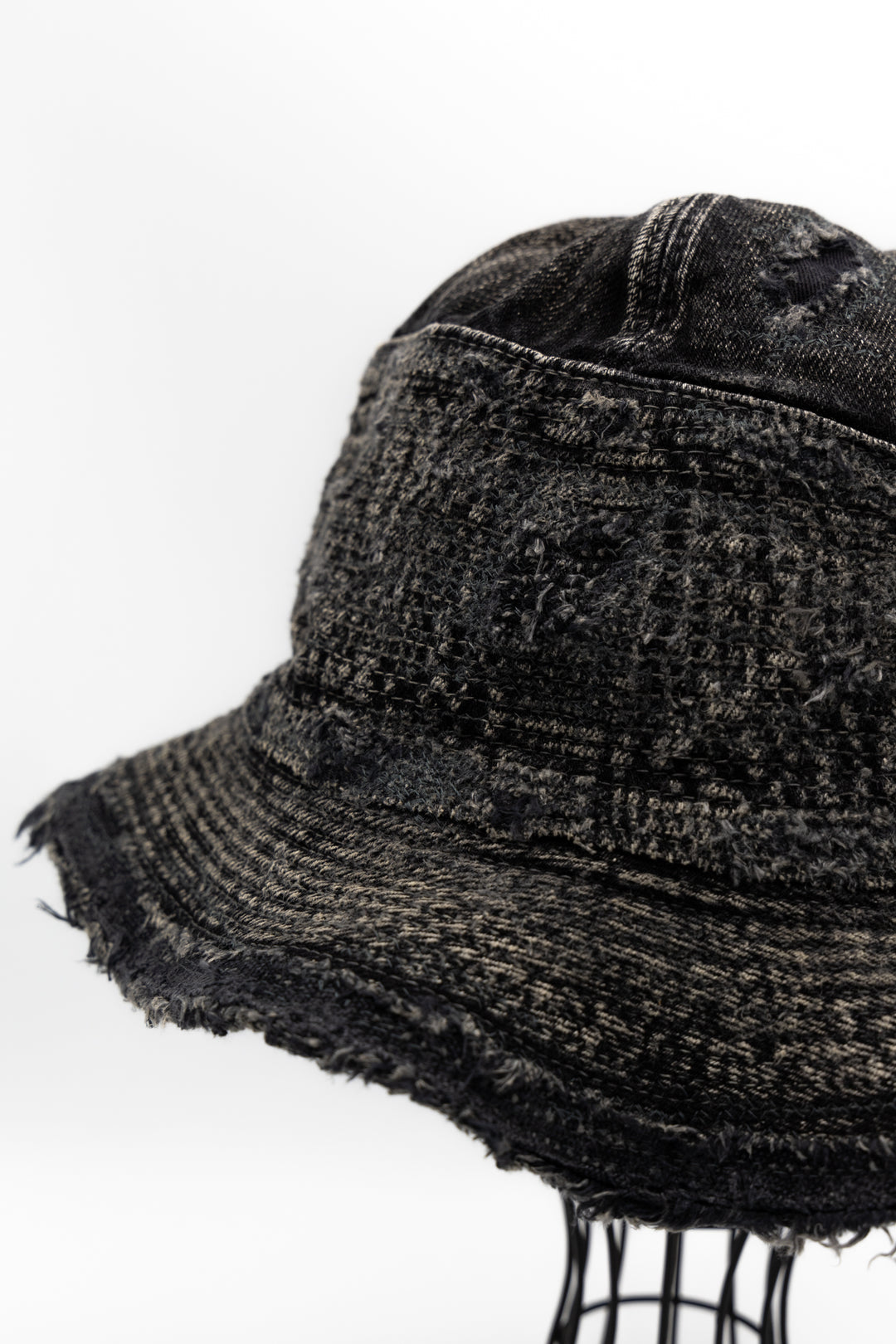 Kapital 11.5oz BLKxBLK Denim THE OLD MAN AND THE SEA Hat (Crash