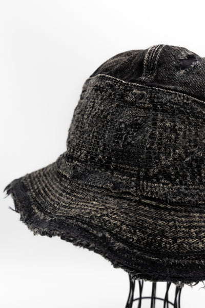 11.5oz BLKxBLK Denim THE OLD MAN AND THE SEA Hat (Crash Remake)
