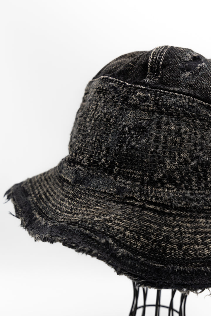 Kapital 11.5oz BLKxBLK Denim THE OLD MAN AND THE SEA Hat (Crash