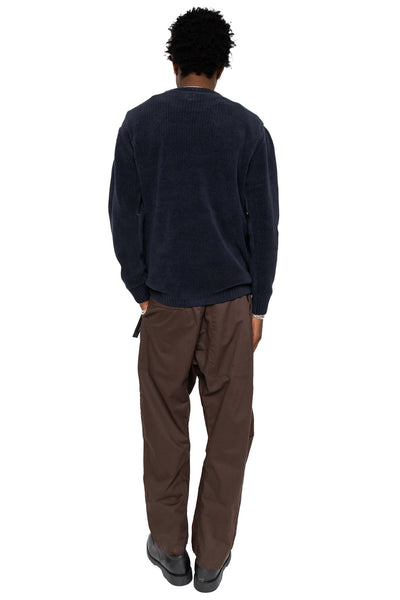 Chenille Cotton Crew Neck Knit - Total Eclipse