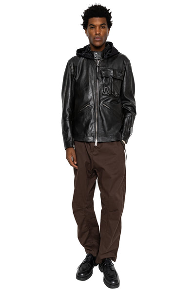 Medium Leather Jacket - Black