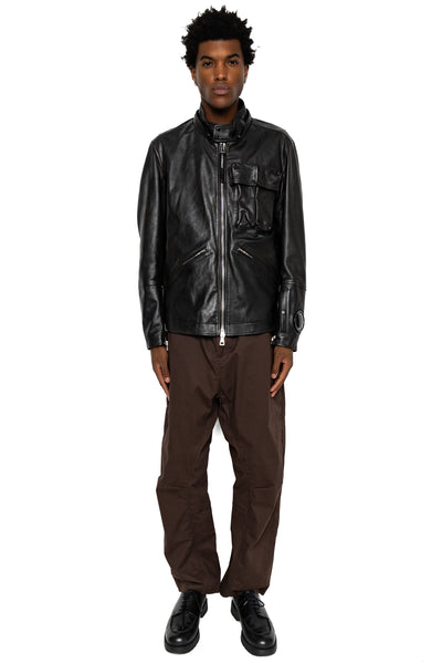 Medium Leather Jacket - Black