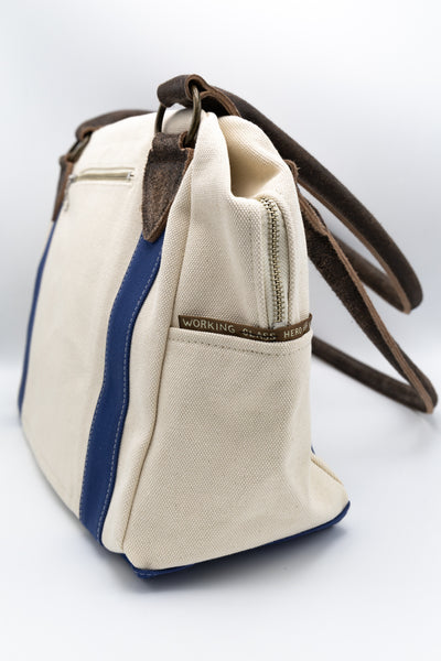 #4 Canvas FARGO Bag (S) - Ecru x Navy