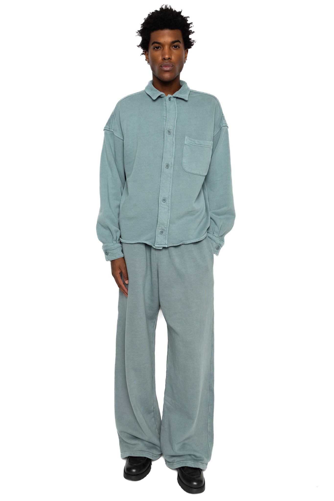Heavyweight L/S Cuban Shirt - Slate Grey
