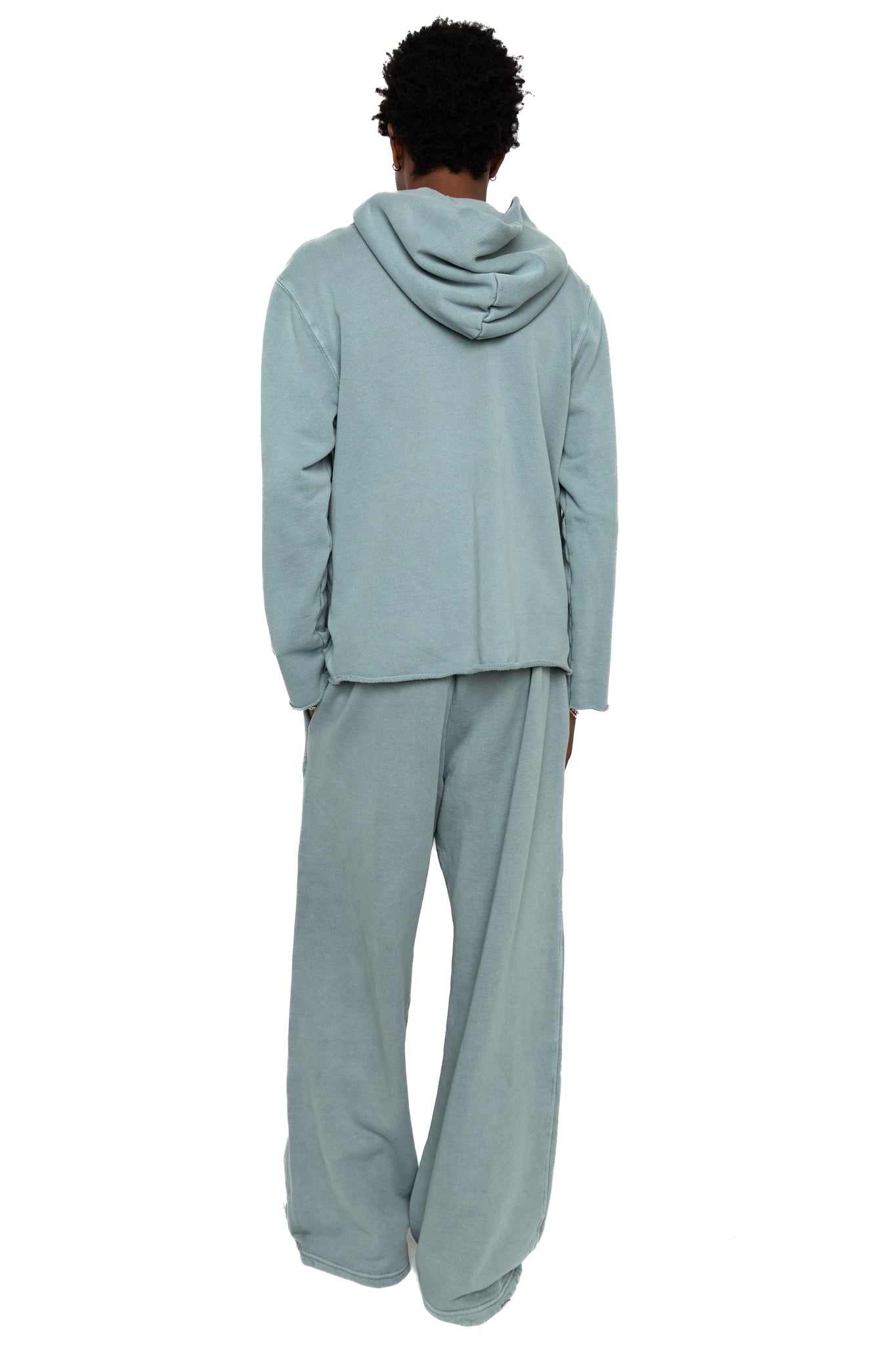Heavyweight Raw Zip Hoodie - Slate Grey