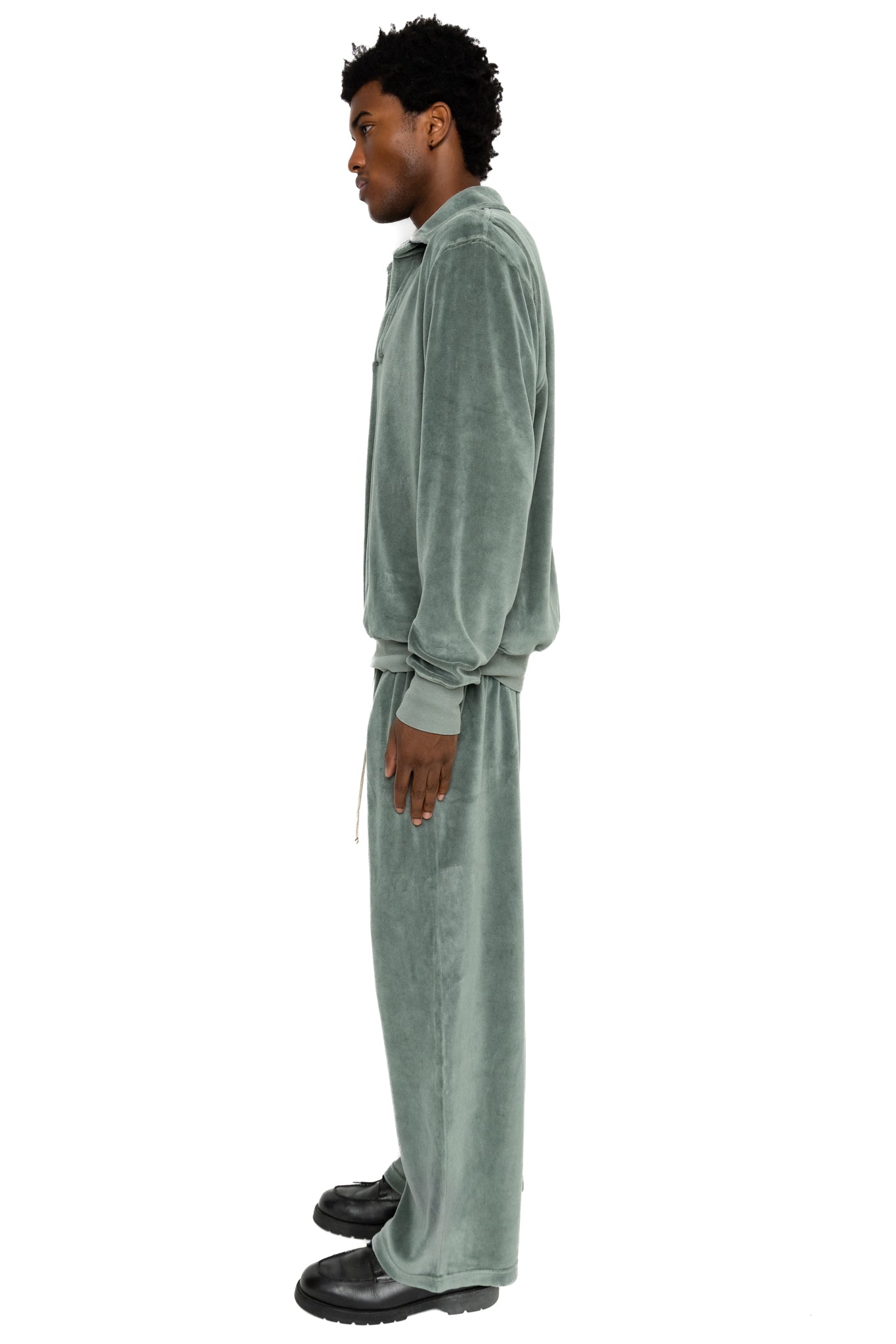 Velour Relaxed Pant - Slate Grey