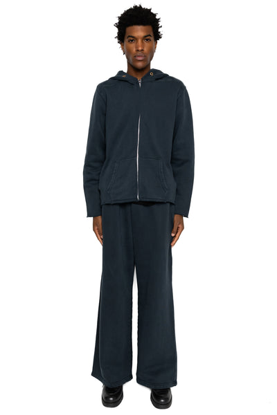 Heavyweight Raw Zip Hoodie - Faded Black