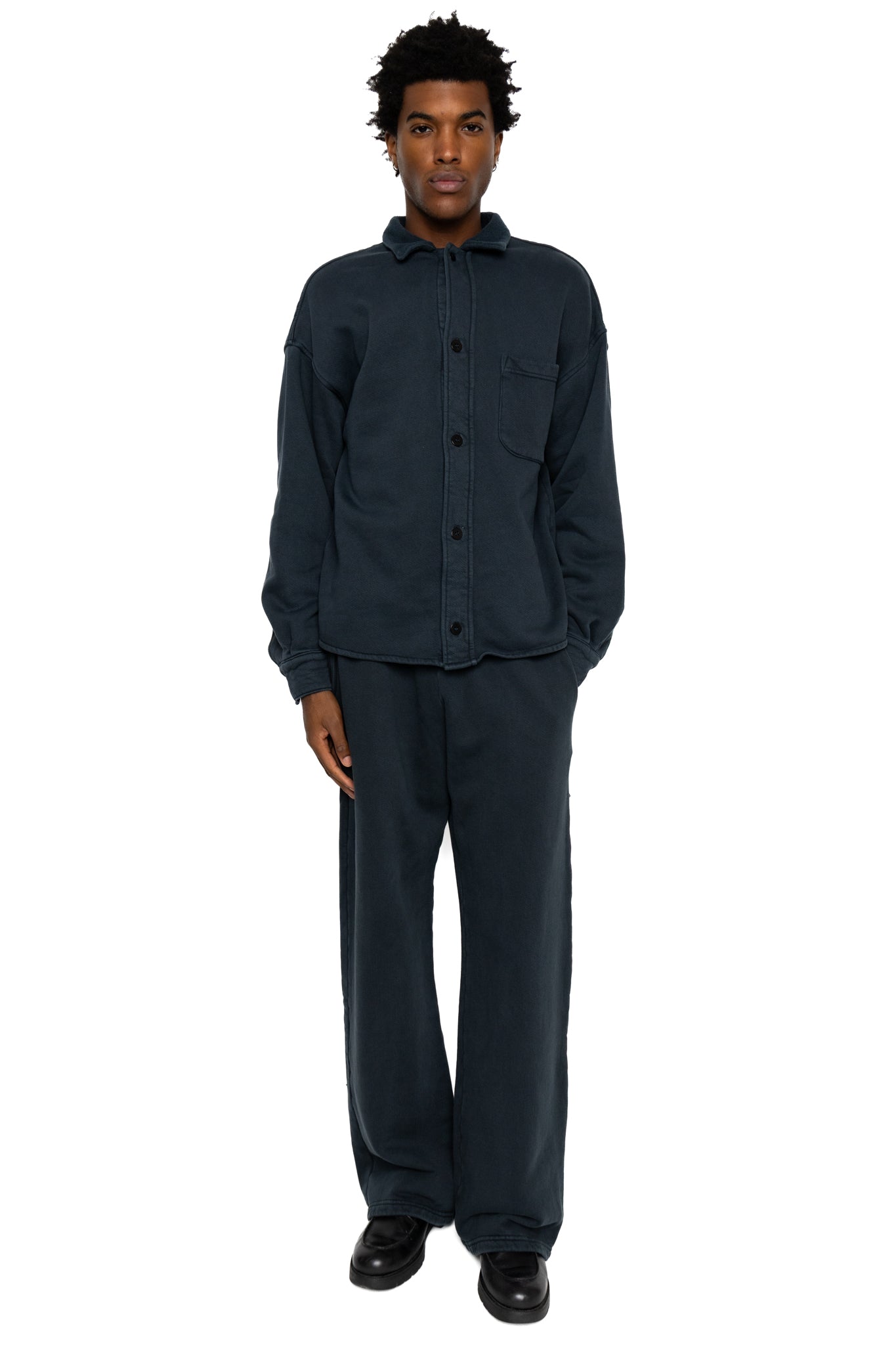 Heavyweight L/S Cuban Shirt - Faded Black