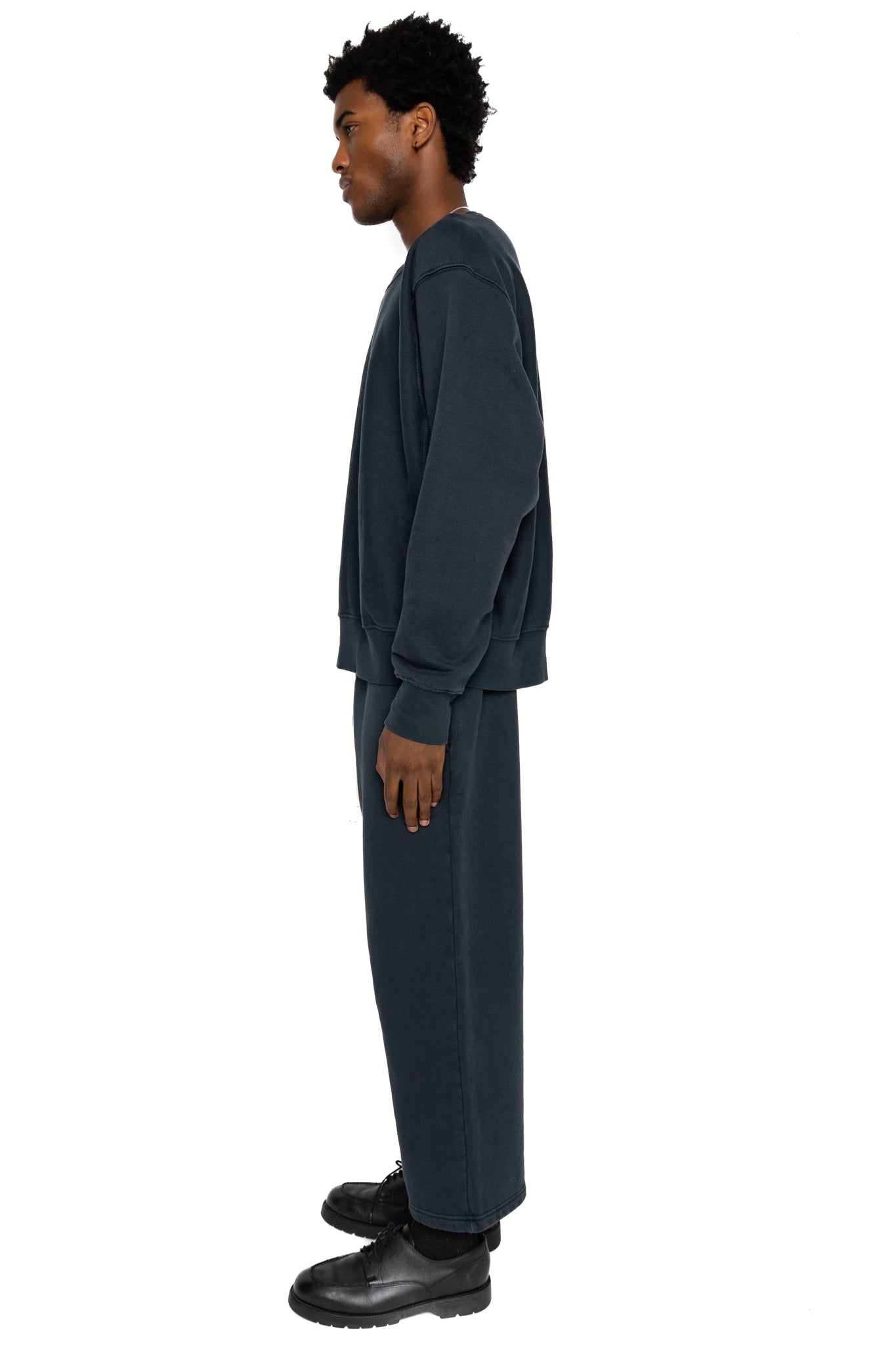 Cropped Relaxed Pant Heavyweight Fleece - Faded Black