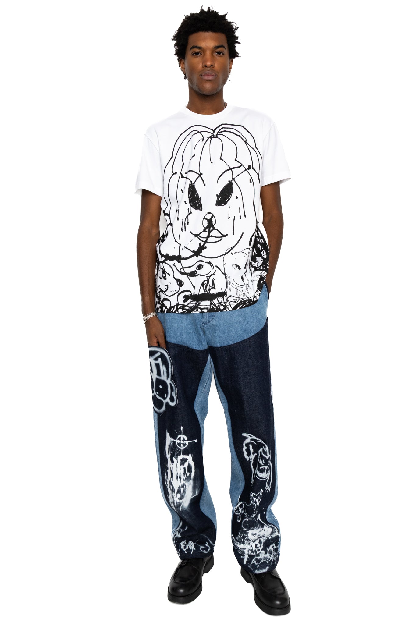 5 Pocket Denim With Chito Artworks - Indigo