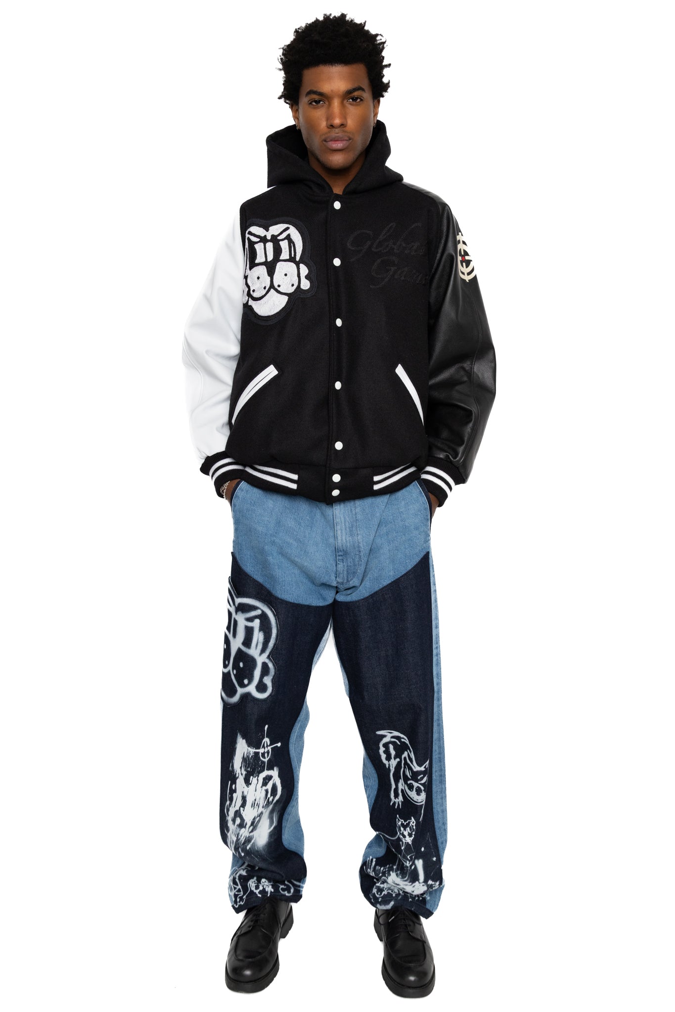 Letterman Jacket - Black/White