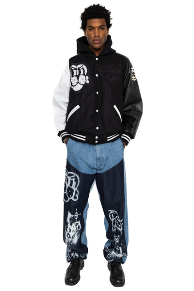 Letterman Jacket - Black/White