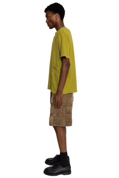 Gauze Jersey BISCUIT Pocket T - Yellow Green