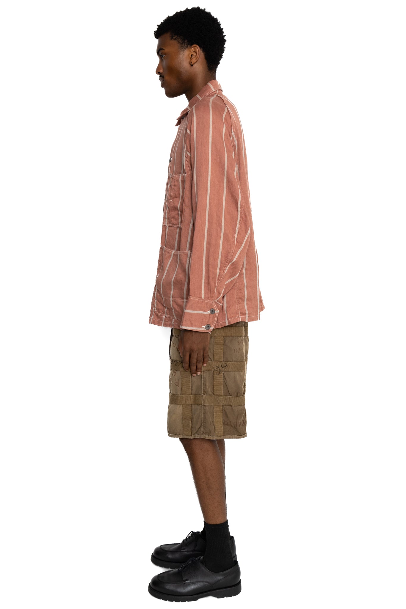 Linen PHILLIES Stripe CACTUS Coverall - SOHO Brick