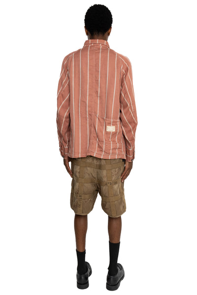 Linen PHILLIES Stripe CACTUS Coverall - SOHO Brick
