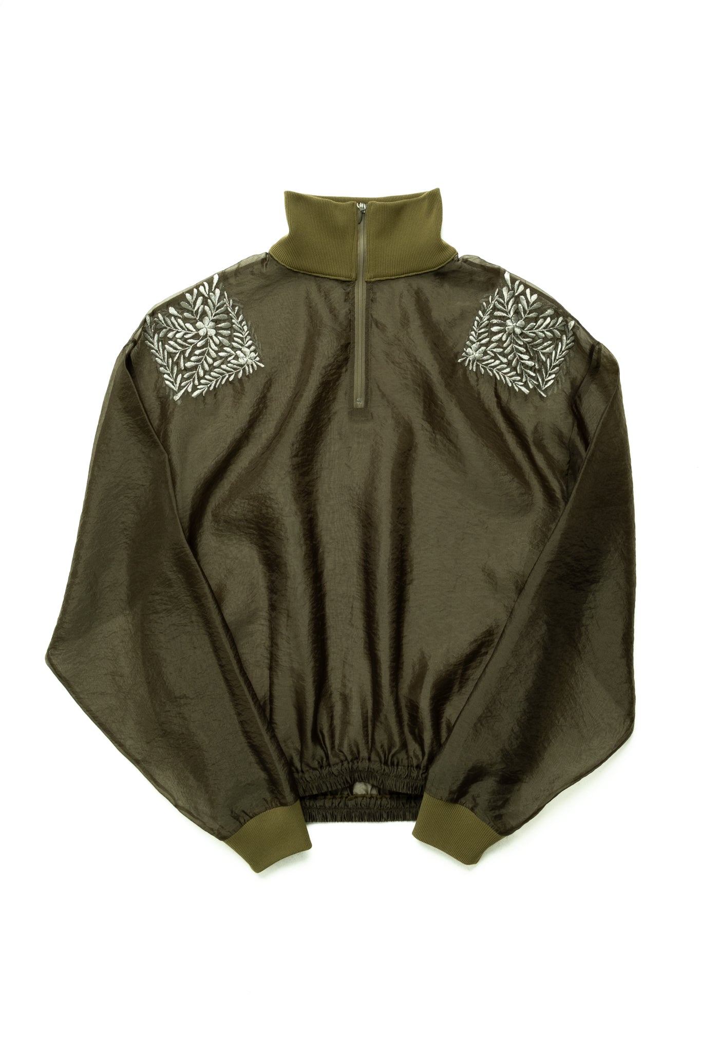 Organdy Half-Zip SWT (LATVIA Embroidery) - Khaki