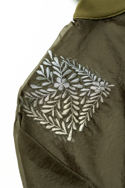 Organdy Half-Zip SWT (LATVIA Embroidery) - Khaki