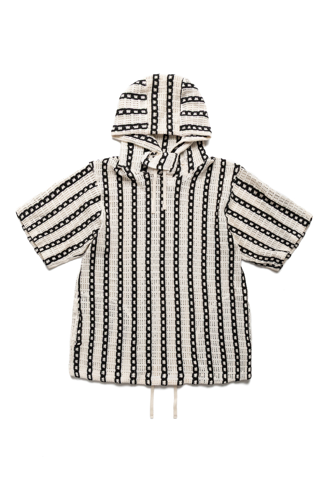 Engineered Garments Short Sleeve Hoody CP Crochet - White/Black