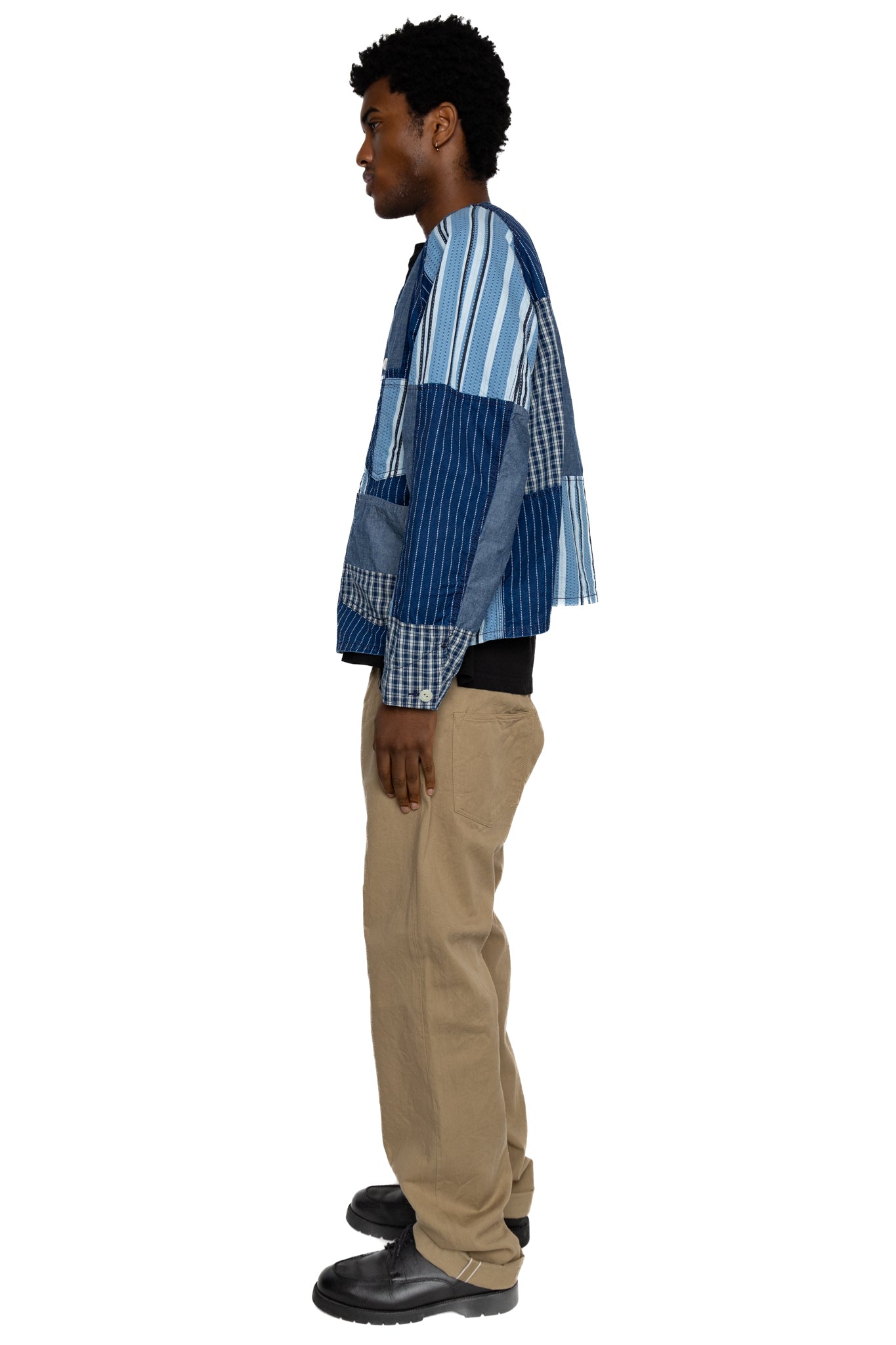 BEAMS PLUS Engineer Jacket インディゴ メンズ L BEAMS PLUS Engineer Jacket Indigo Patchwork – BLUE IN GREEN SOHO