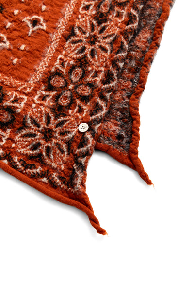 Fulling Wool Scarf Colorful BIG MAMA Bandana - Orange