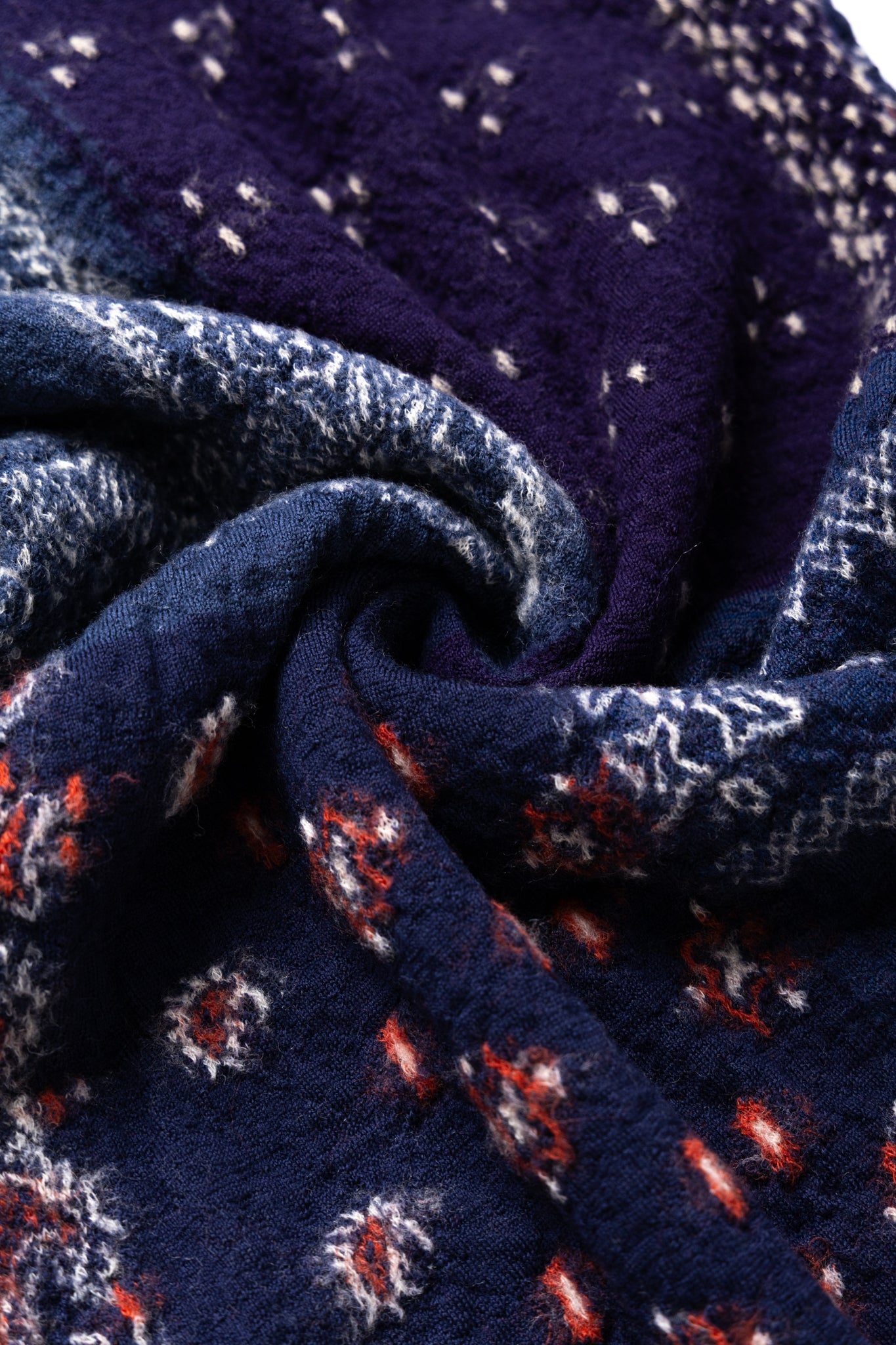 Fulling Wool HAPPY Scarf Bandana Patchwork - Navy