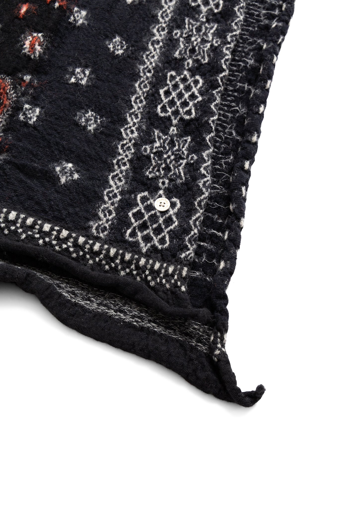 Fulling Wool HAPPY Scarf Bandana Patchwork - Black