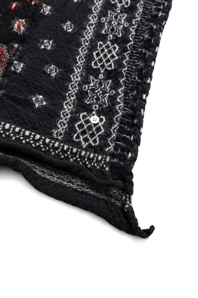 Fulling Wool HAPPY Scarf Bandana Patchwork - Black