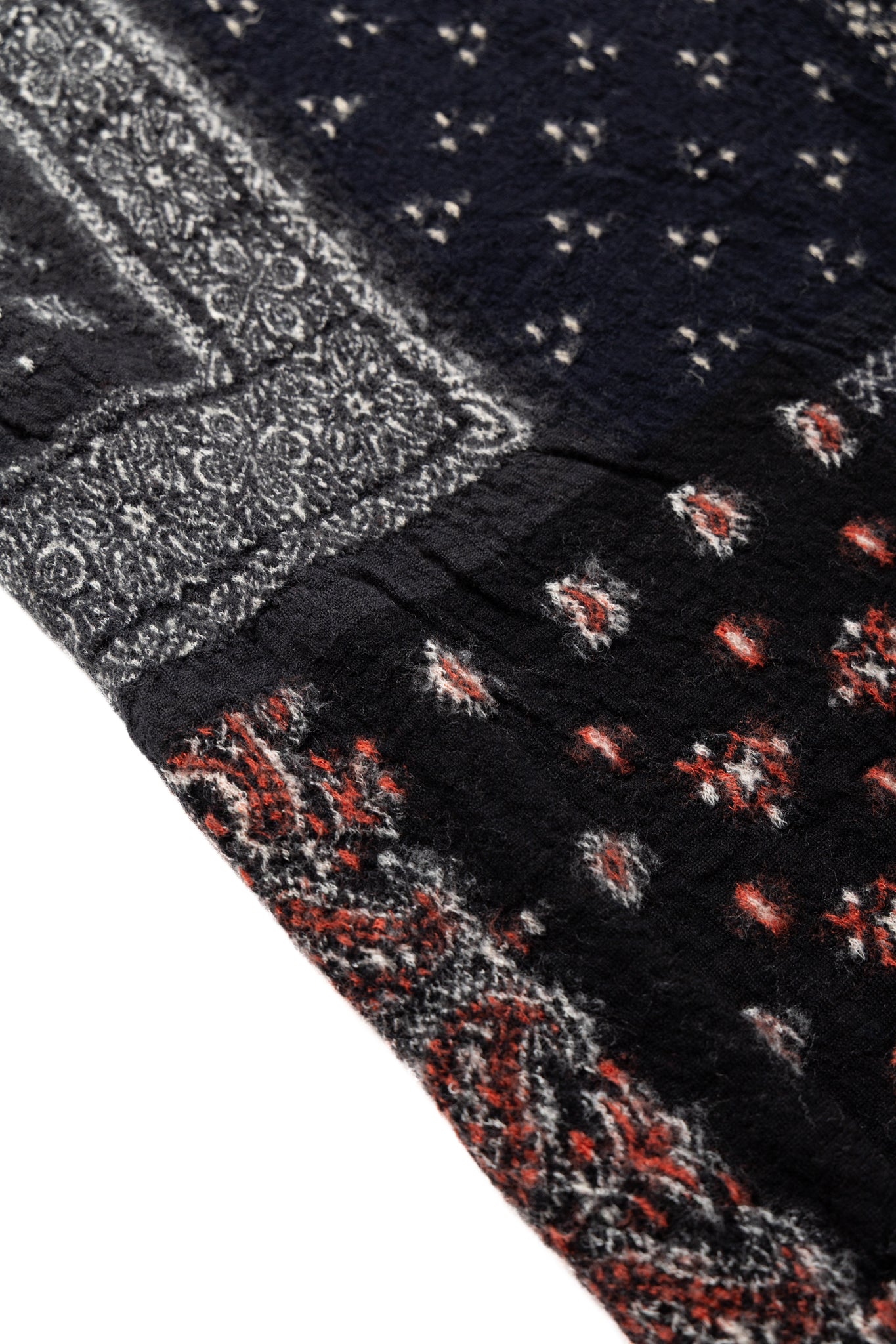 Fulling Wool HAPPY Scarf Bandana Patchwork - Black