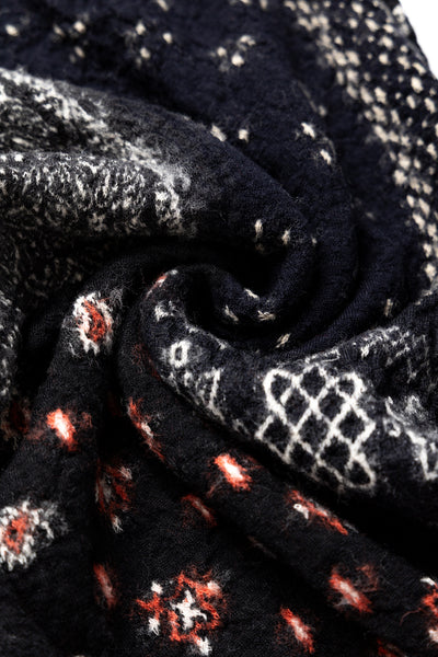 Fulling Wool HAPPY Scarf Bandana Patchwork - Black