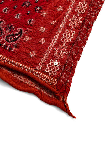 Fulling Wool HAPPY Scarf Bandana Patchwork - Red