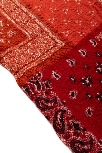 Fulling Wool HAPPY Scarf Bandana Patchwork - Red