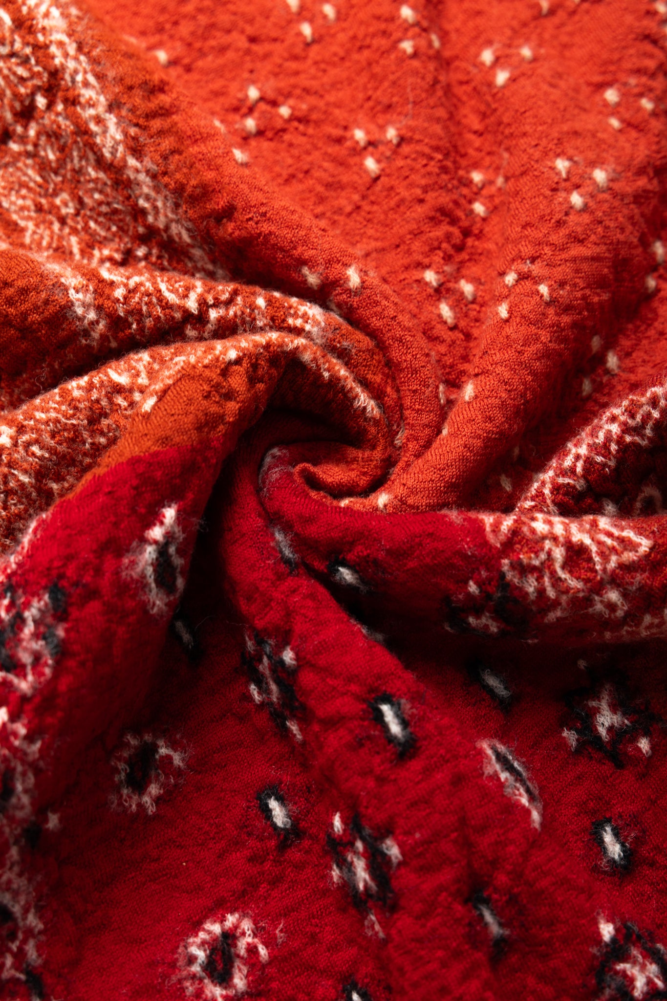 Fulling Wool HAPPY Scarf Bandana Patchwork - Red