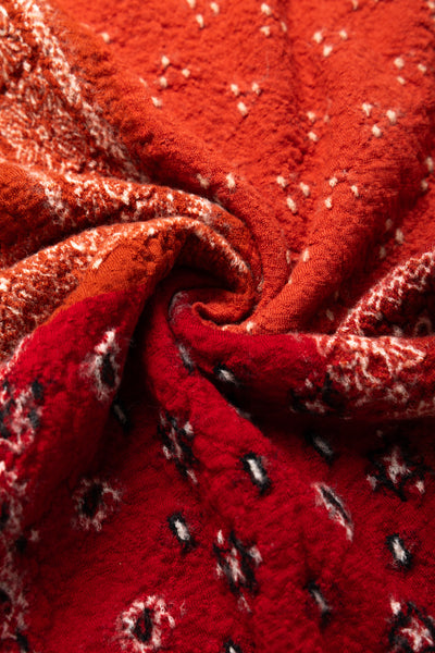Fulling Wool HAPPY Scarf Bandana Patchwork - Red