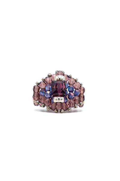 NEEDLES x Tie A Knot Square Crystal Beads Ring - Purple x Purple