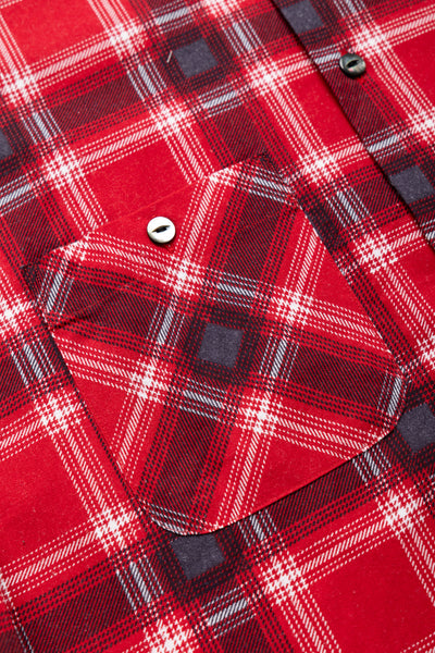 One-Up Shirt Printed Flannel Plaid - Red