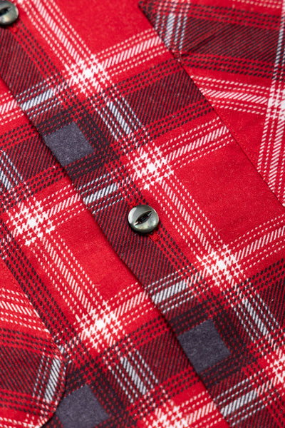 One-Up Shirt Printed Flannel Plaid - Red