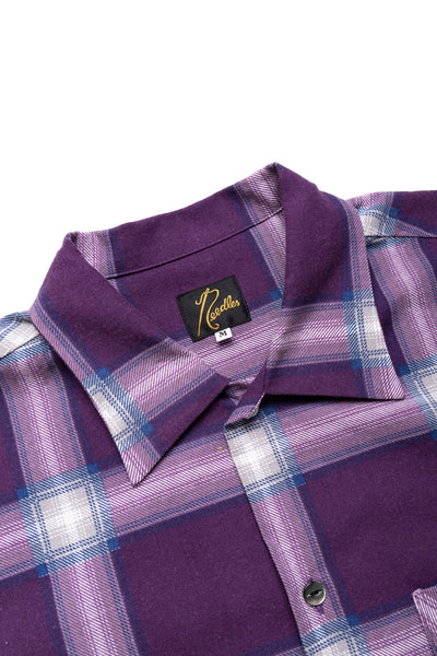 One-Up Shirt Printed Flannel Plaid - Purple