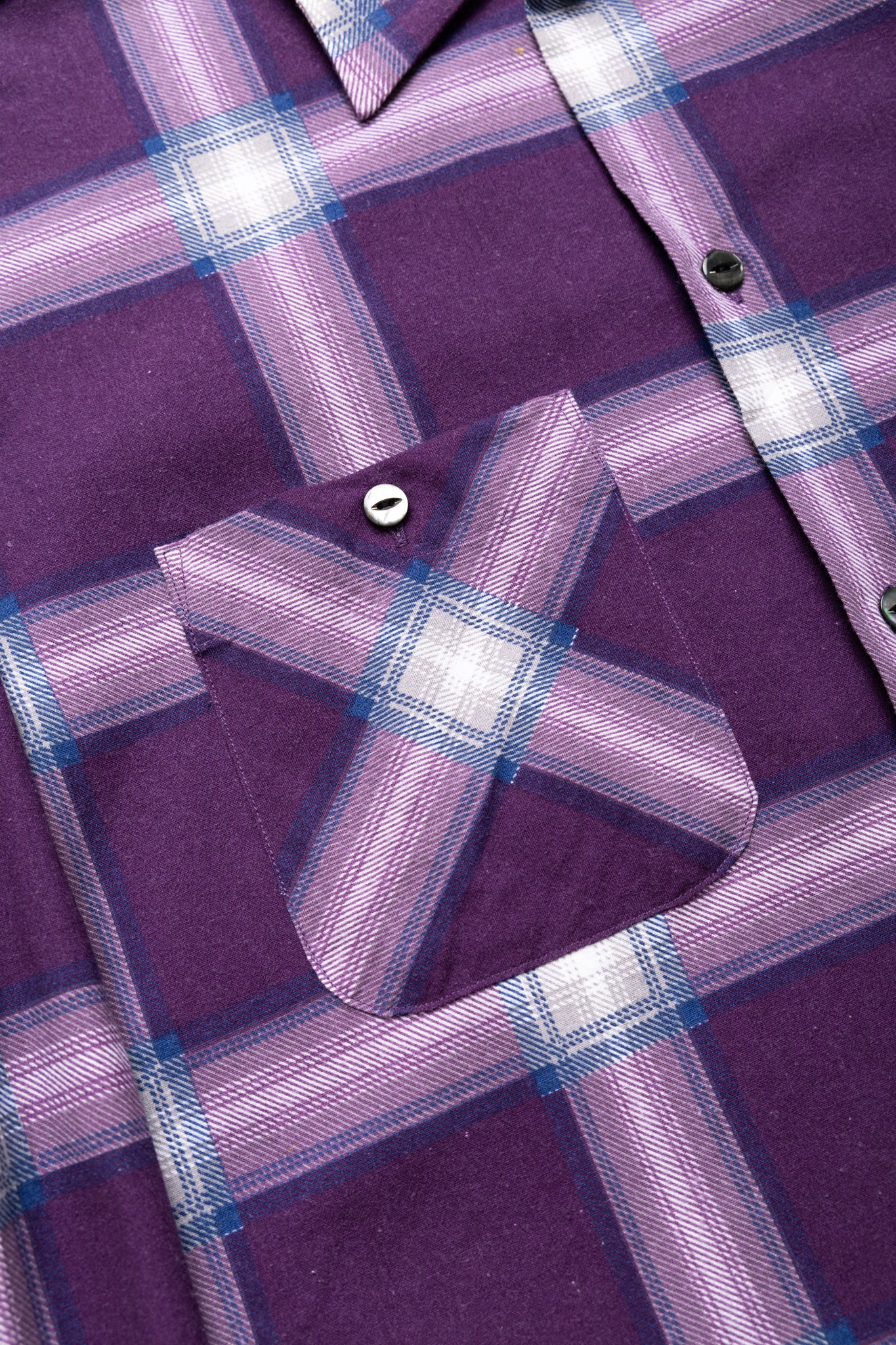 One-Up Shirt Printed Flannel Plaid - Purple