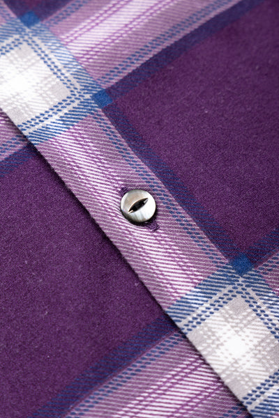 One-Up Shirt Printed Flannel Plaid - Purple