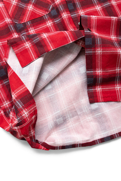 One-Up Shirt Printed Flannel Plaid - Red