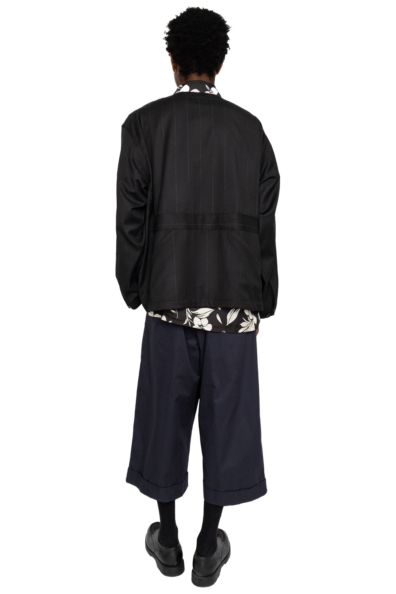 Engineered Garments Cardigan Jacket Polyester Lurex Stripe - Black 