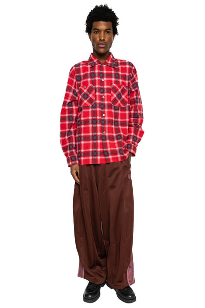 One-Up Shirt Printed Flannel Plaid - Red